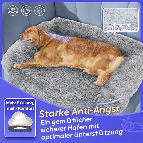 Mora Pets Sofaschutz Hund Hundedecke Sofa Hundebett Couch Plüsch Sofaschoner für Hunde wasserdicht & antirutsch Hundekissen, L 78 x B 94 x H 12 cm (4-in-1)