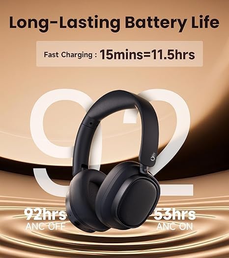 Image of Japan Series Bluetooth 6.0 Wireless Over-Ear Headphones with 400mAh Battery, 20H Playtime, Deep Bass HiFi Stereo, Built-in Mic, 40mm Drivers, Foldable Headset (Black)