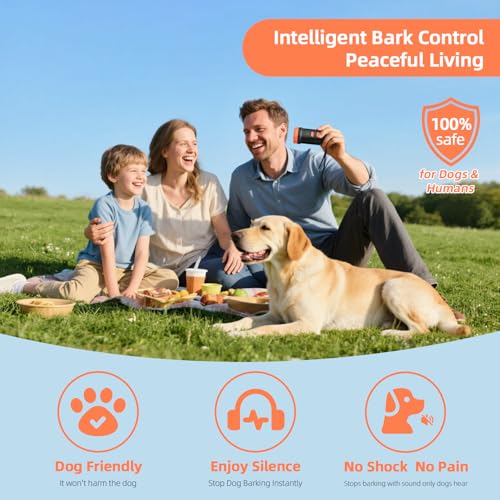 Image of Ultrasonic Anti Barking Device for Dogs - LED Light, Compact & Portable Bark Deterrent Device for Indoor /Outdoor Use, Effective for Your Dog and Neighbor's Dog Bark Control (Brown)