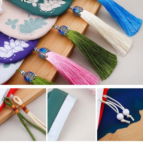 10 bolsas de sachet chinas de brocado con cordón miniatura 3