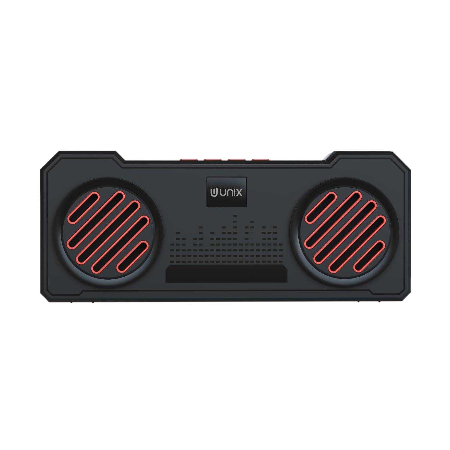 unix cadence wireless bluetooth 5.4 speaker 6.5w with dual 52mm drivers, 1200mah battery, 6 hours playback, fm radio, usb, tf card slot, hd sound portable speaker for home & travel – red