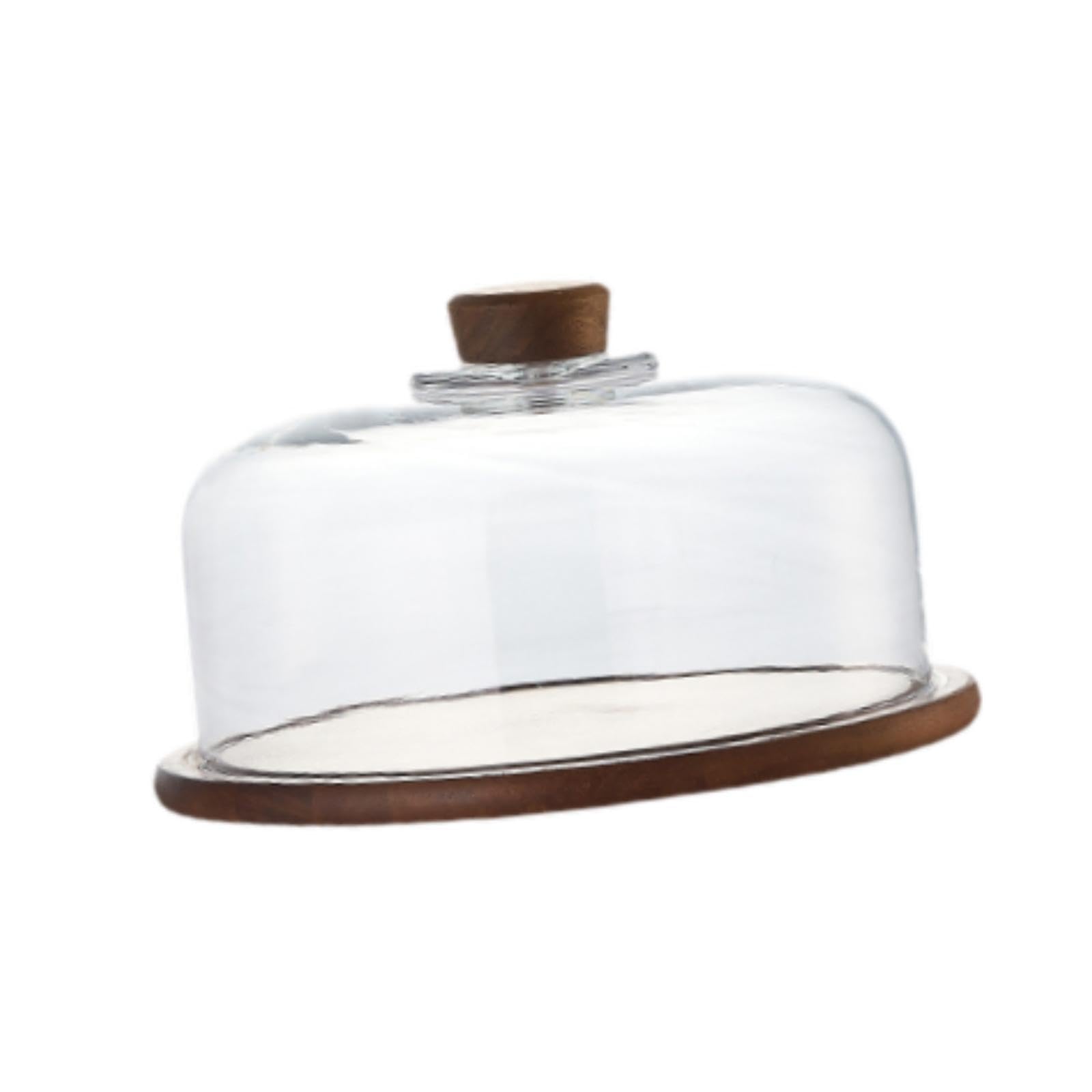 Cúpula para Postres con Bandeja de Madera para Servir, Expositor de Pasteles, Bandeja para Servir, Plato, Almacenamiento de Alimentos, Regalos de Repo, 27.5x17cm
