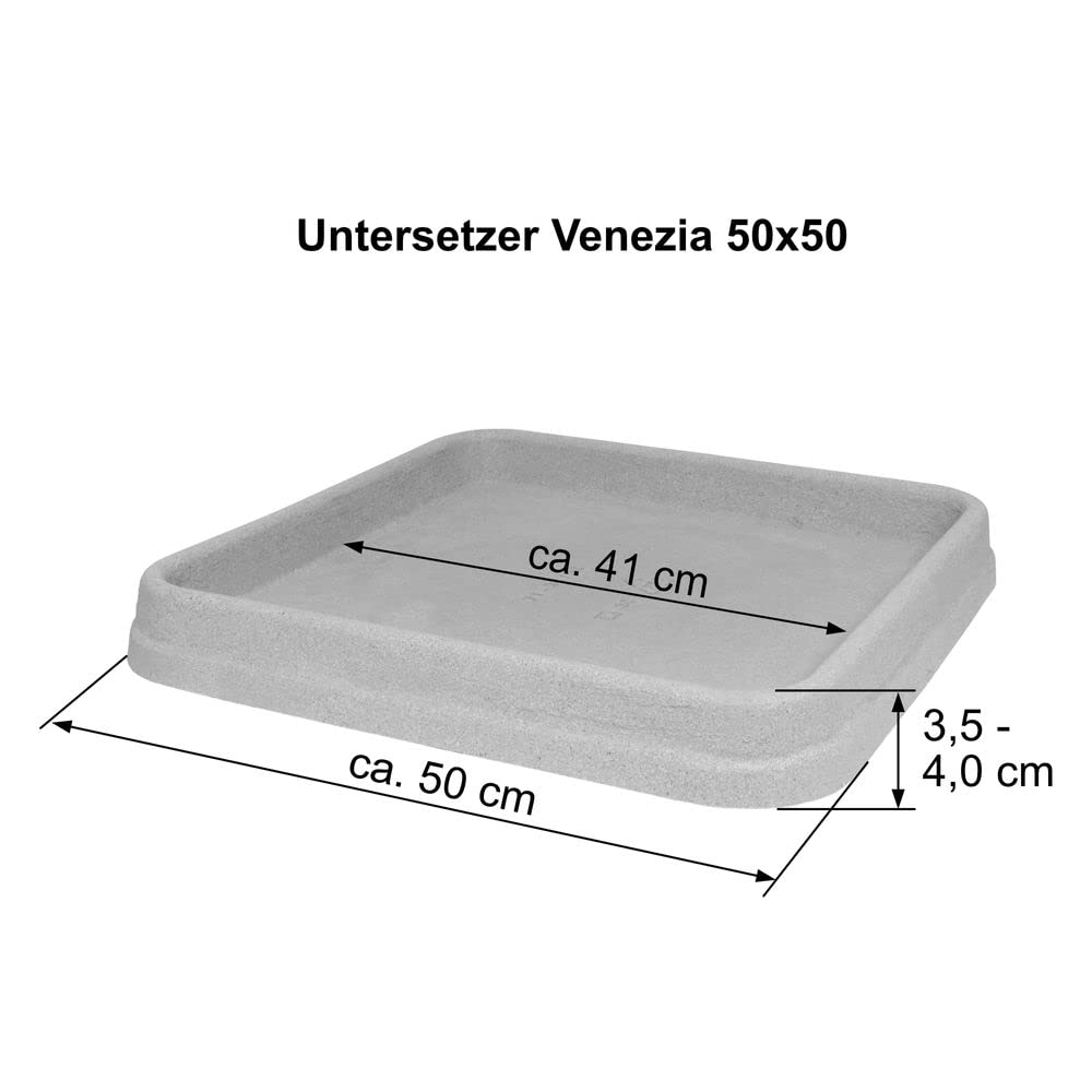 MePla Dessous de Plats Venezia - Carré - Résistant aux Intempéries - Résistant Aux UV Caboteurs Floraux - 50x50 - Gris
