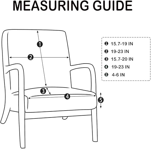 Miniatura 3 de Deisy Dee Funda para silla moderna de mediados de siglo impresa, Fundas elásticas para sillón de lectura, fundas tapizadas para sillas de sala