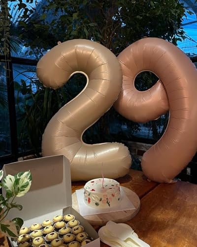 Image of Light Brown 9 Balloon, Tan Number Balloons 40 Inch, 9th Giant Beige Birthday Decorations, 19th 29th Khaki Party Decorations Supplies, Sandy Brown Number 9 Balloon