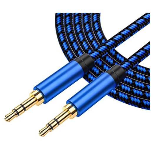 NC XQIN Aux Cord 25 ft - Nylon Braided 3.5mm Audio Cable for Car Stereo, Aux Cable for Headphones, Speakers