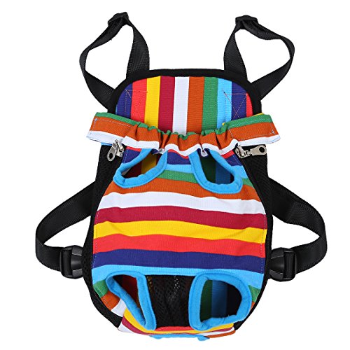 SODIAL R  Bolsa Bolso Mochila Frontal Rayas para Perro Mascota Animales Talla