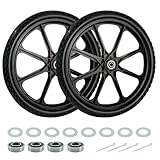 20” Flat Free Wheelbarrow Wheels and Tires, with 2.45” Centered Hub, 5/8”...