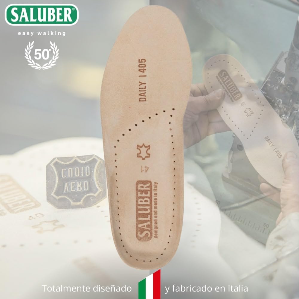 Plantillas Saluber Style Daily 405, ortopédicas, tecnología Poron+, membrana de carbón activo, elimina olores, plantillas de zapatos de acción transpirables, hombre y mujer, absorción de golpes (38)