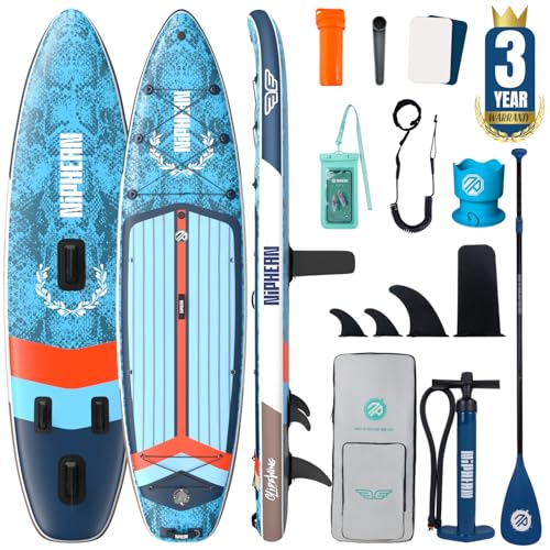 Image of Niphean (Extra Large) Inflatable Paddle Board, SUP for 2+1 People /Family 500lbs Capacity Stand Up Paddle Board with SUP Accessories, StabilTrac Fin Non-Slip Paddleboard for Adults