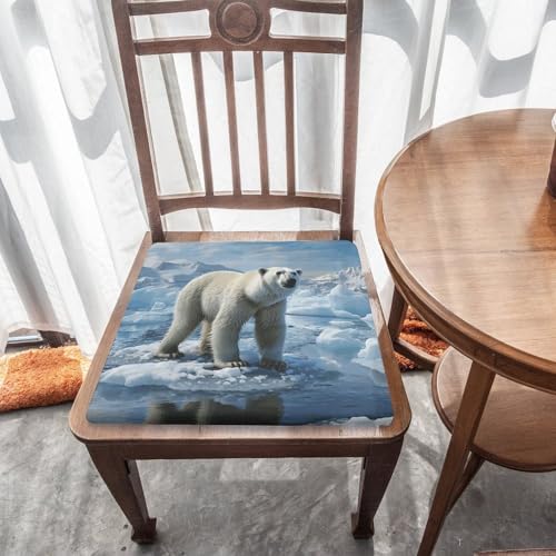 Coussin de sol de méditation 37x35 cm imprimé ours polaire glacé