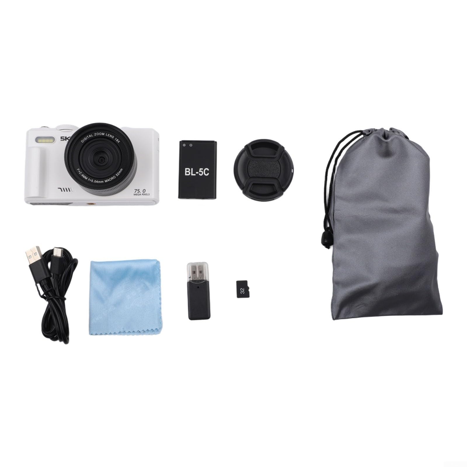 Kamera do vlogowania do 5k 75 MP WiFi 18X do zoomu Flip Display Vlogging (różowa)