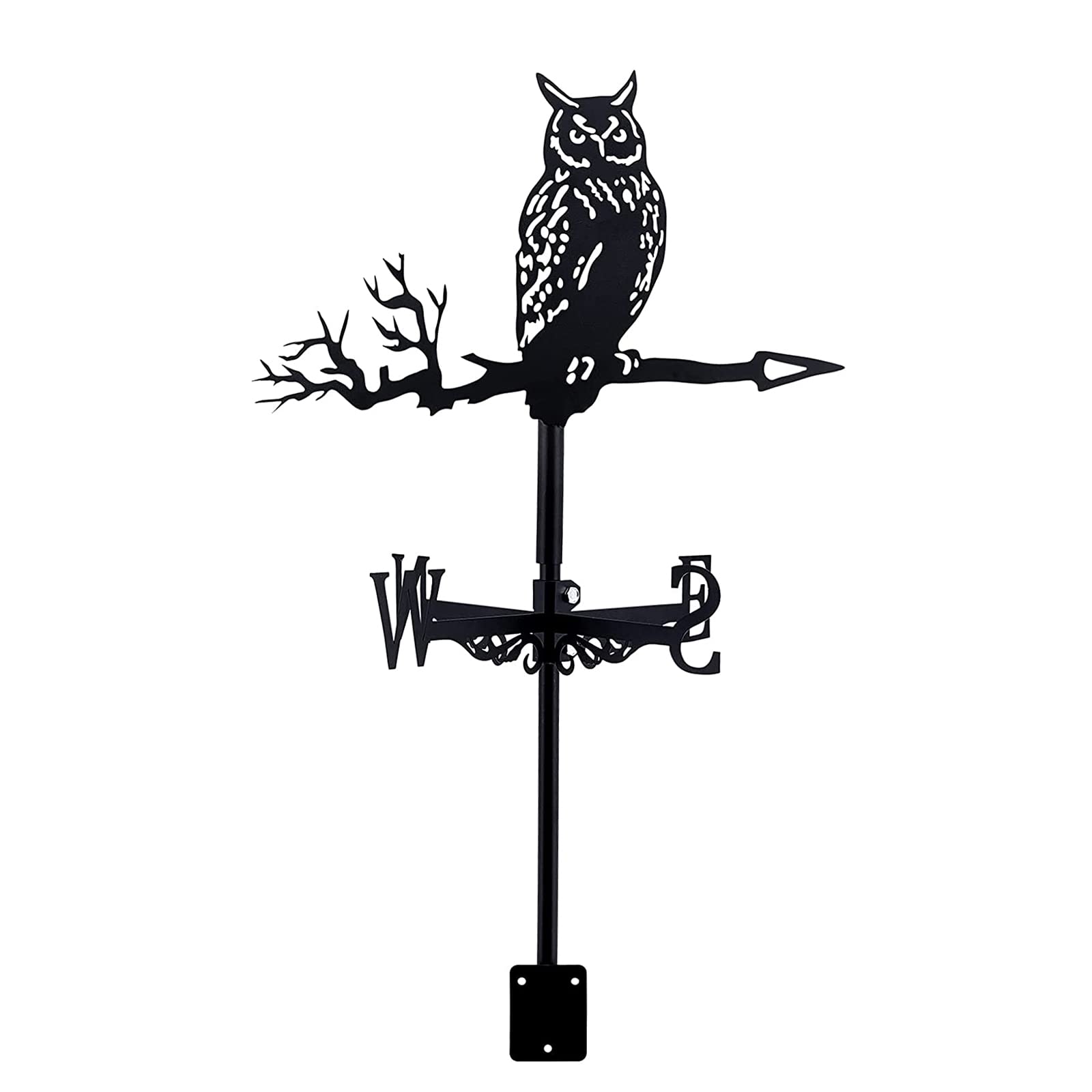 Klonwg Weathervane Owl Pattern Weather Vane Decorative Garden Yard Wind Direction Indicator Weathercock For Sheds