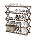 UDEAR Zapatero de bambú,Plegable De pie Estante de Zapatos Organizador de Almacenamiento Multifunción, Sala, Balcón, 5 Niveles,Marrón Oscuro