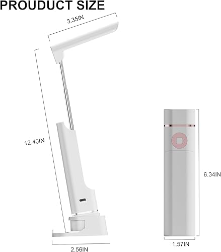 Miniatura 7 de Lámpara de escritorio LED, luz de escritorio portátil plegable con función de linterna y lámpara de estudio para el cuidado de los ojos con