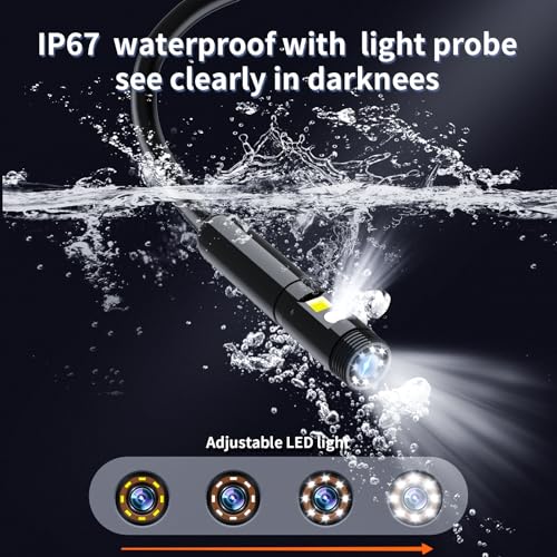 Image of Endoscope Camera with Lights, IP67 Waterproof Endoscope, 1080 HD Borescope, 16.5FT Flexible Borescope, Sewer /Plumbing /Auto Inspection Camera with LED Lights, Gadget Gift for Men
