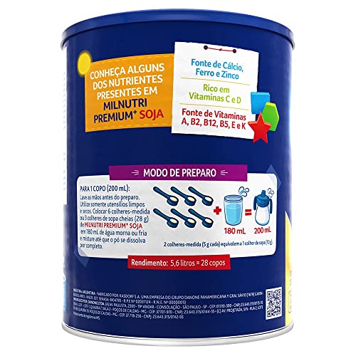 Milnutri Premium Soja, Danone Nutricia, 800g, A partir de 3 anos
