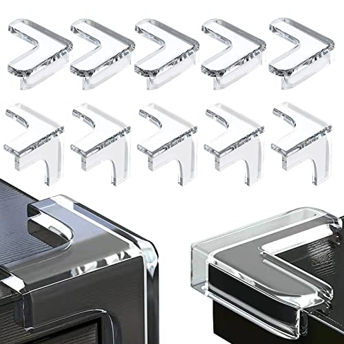 Kit Sicurezza Bambini: 10 Serrature Cassetti + 12 Protezioni Angoli - Adesivo 3M, Doppio Pulsante, Per Mobili E Elettrodomestici