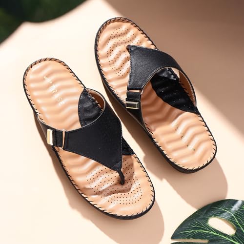 Image of TRASE Orthopedic Casual Slippers for Women | Soft Cushioned Footbed, Arch Support, Adjustable Strap | Ideal for Knee & Foot Pain