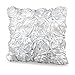 Peneric® High Quality Satin Rose Flower Bed Sofa Square Pillow Cushion Pillowcase Case Cover Rose Flowers 16.5''x15.5'' Decorative (White)