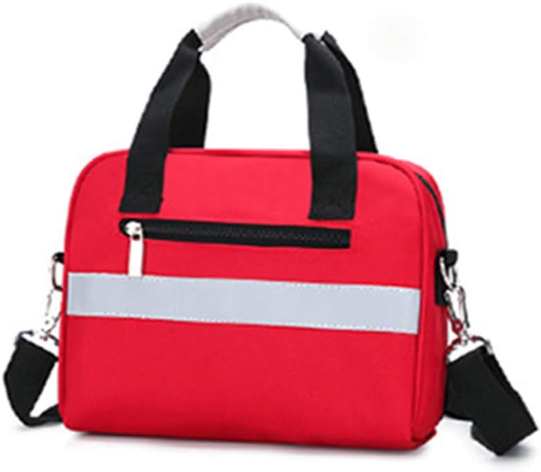 Waterproof First Aid Kit Bag, Compact Survival Insulin Cold Storage with Labeled Compartments for Home, Workplace, Car, Caravan, Travel, Camping, Hiking(Red)