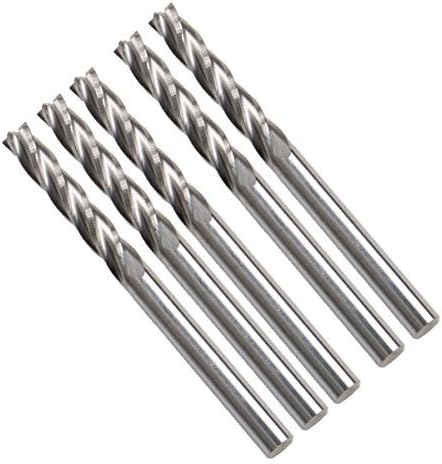 1/8" Carbide CNC 4 Flute Spiral Bit End Mill Cutter, 5 Piece