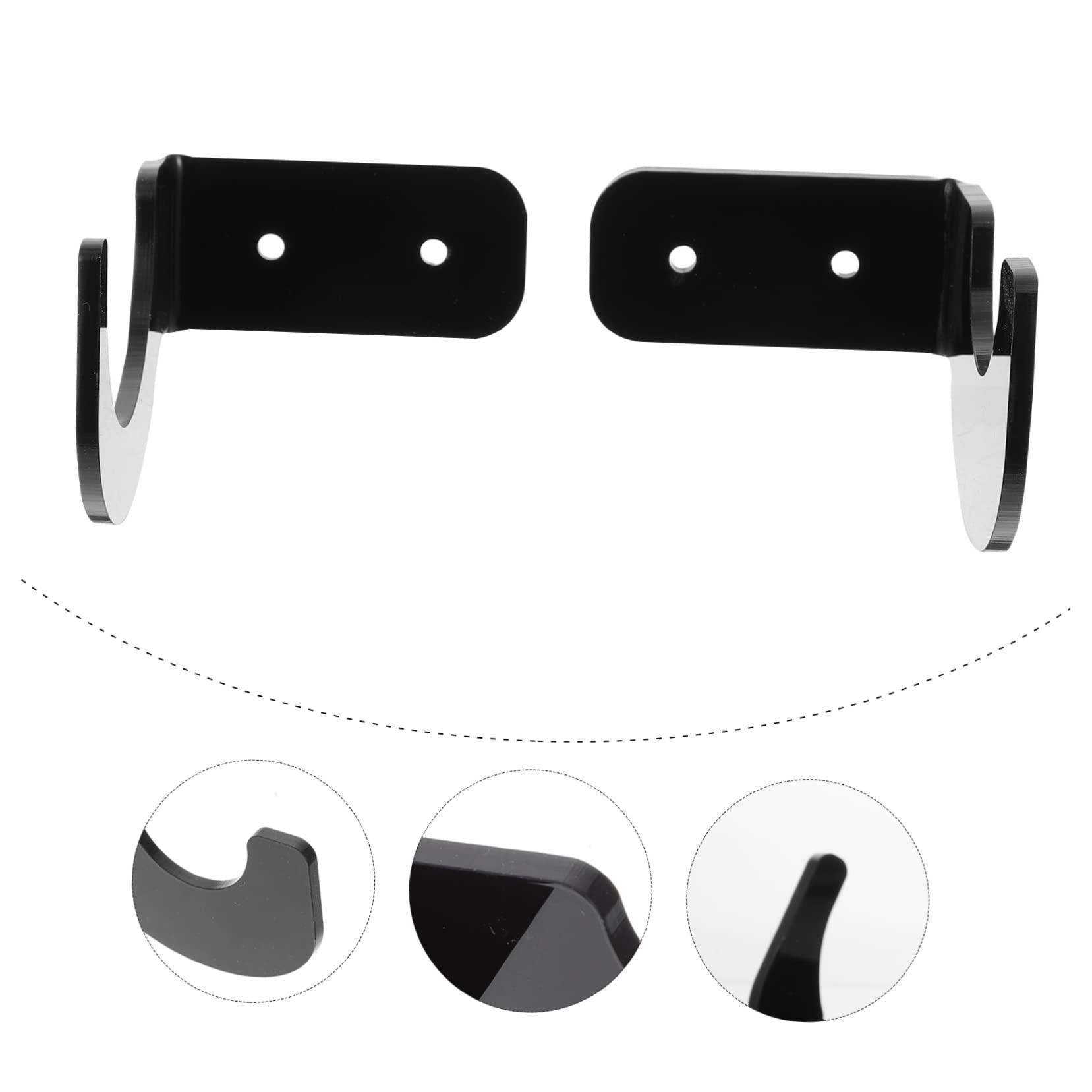 Supports Muraux Pour Battes De Baseball - 4 Pièces Acrylique Noir, Présentoir Horizontal, Pour Batte, Crosse, Accessoires Sport - 7