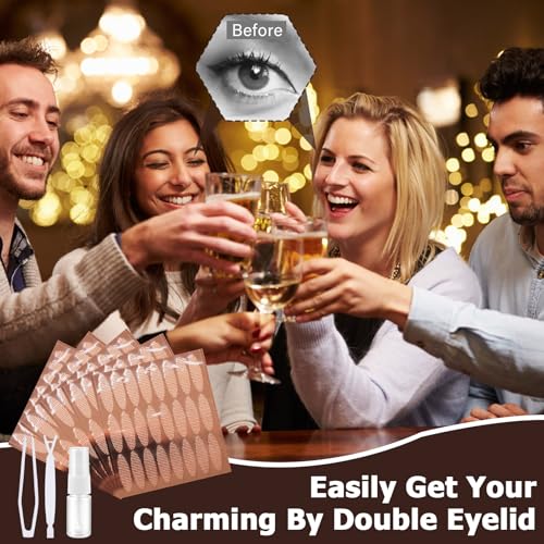 720 Stück Schlupflider Stripes Unsichtbar mit Pinzette und Sprühflasche,Augenlid Stripes Unsichtbar für Schlupflider,Schlupflider Tapes,Augenlieder Strips Unsichtbar Hautfreundlich