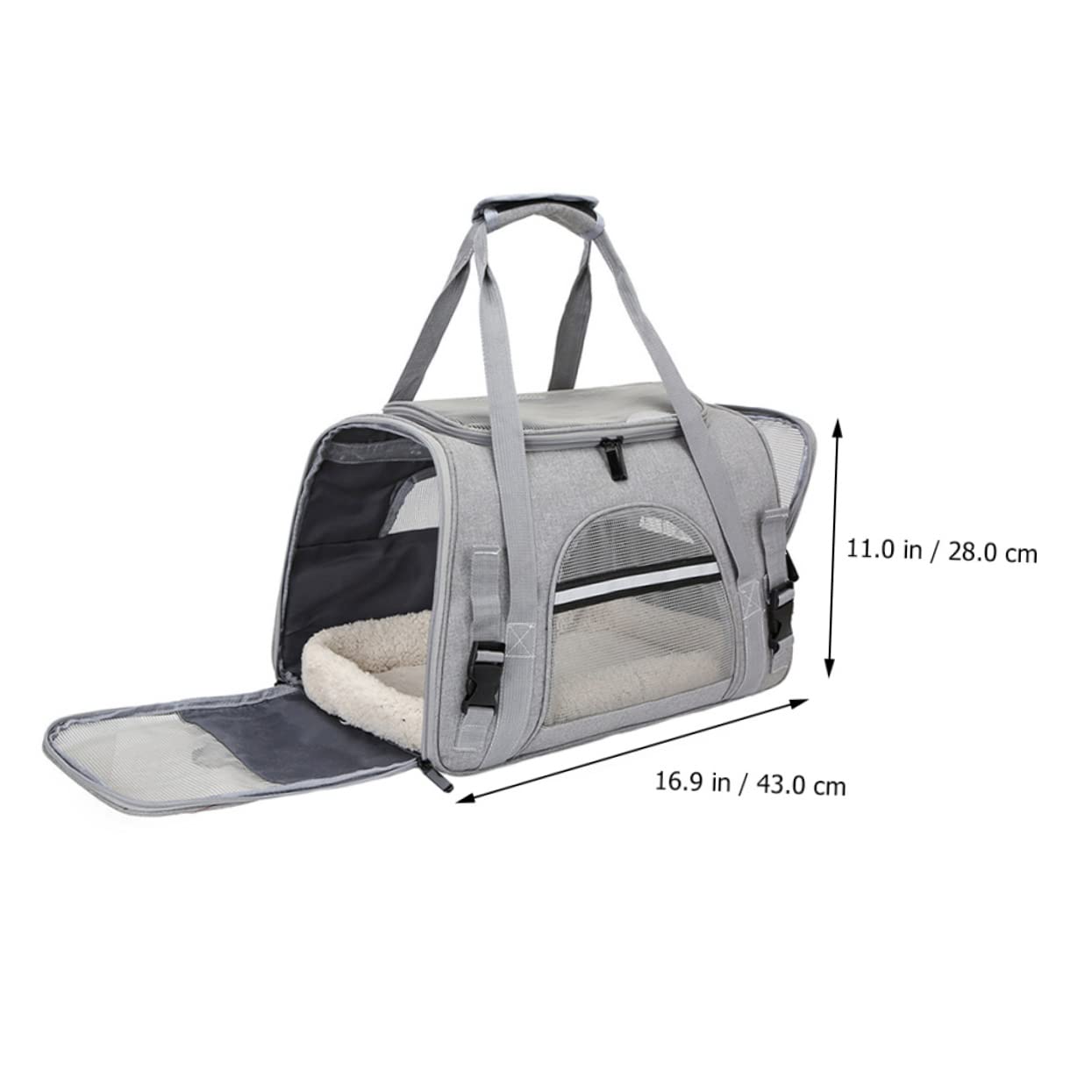 BESTonZON Transportín Portátil para Mascotas Bolsa Transpirable para Perros y Gatos para y Senderismo Material Oxford Resistente y Color Gris