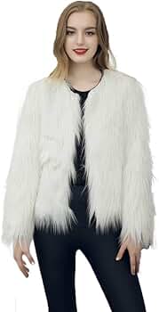 Dikoaina Women's Solid Color Shaggy Faux Fur Coat Jacket at Amazon Dikoaina Women's Solid Color Shaggy Faux Fur Coat Jacket at Amazon