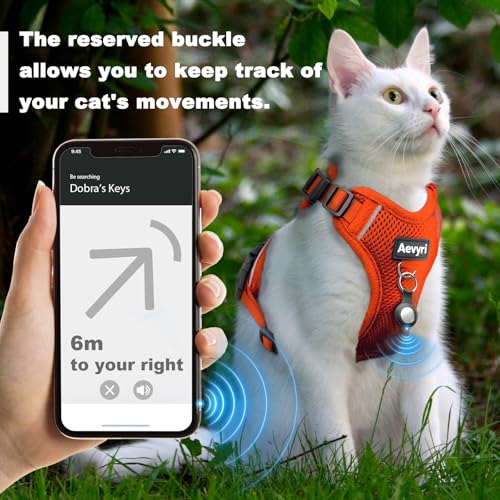 Cat Harness and Leash for Walking, 3 in 1 Adjustable Breathable Soft, Easy to Control Reflective Cat Harness Escape Proof, Cat Products, Orange, M — view 4