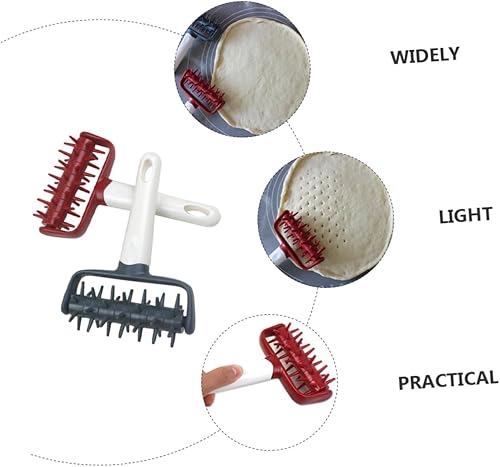 Miniatura 4 de HAKIDZEL Rodillo de masa para pizza, mango de rodillo de masa, perforador de agujero de pizza, utensilio esencial para hornear