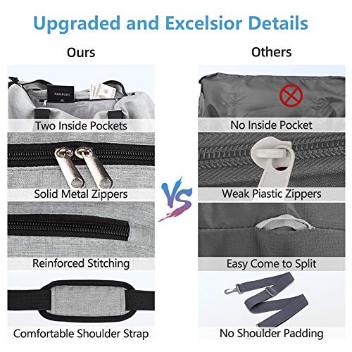 Gym Duffle Bag, with Shoe Compartment and Wet Pocket for Women Swim Sports Travel Gym Bag, 19.3 inch (Grey)