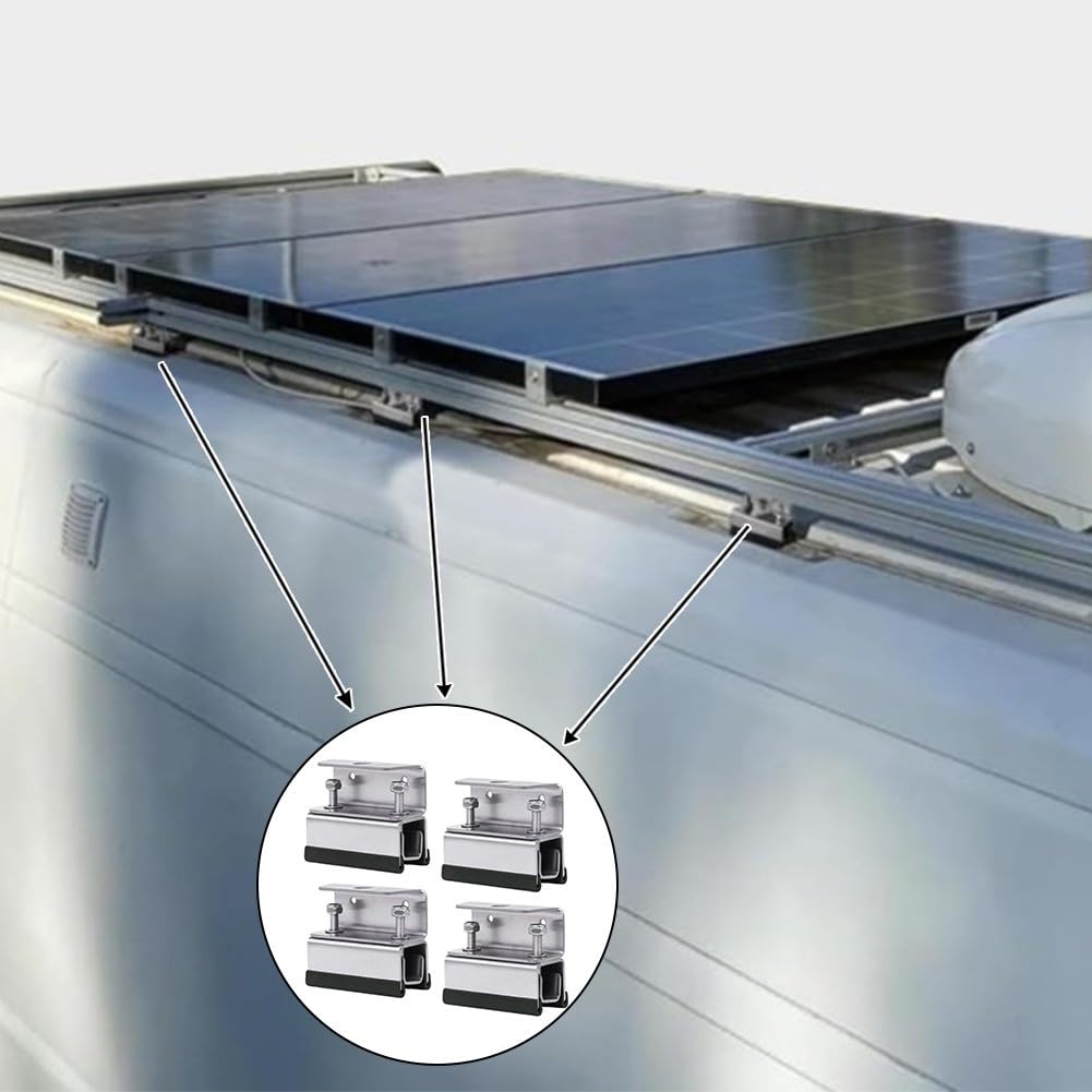 Lot de 4 supports de montage en acier inoxydable pour panneau solaire de camping-car