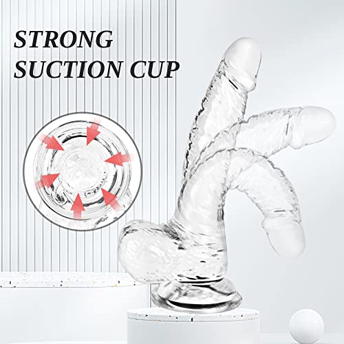 Saugnapf-Dildo für freihändigen Genuss: Realistisches Design mit 21cm Länge, gebogenem Schaft und Kugeln für G-Punkt- und Analstimulation – Bild 5