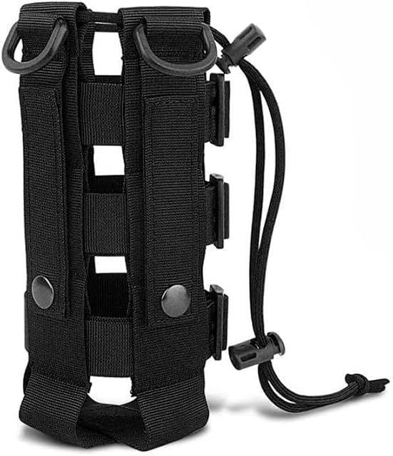 BUENTYA Tactical Water Bottle Pouch Molle Bottle Holder Waterproof Kettle Bag Holder Adjustable Webbing Water Bottle Bags Water Bottle Holder Bag with Drawstring for Hiking Camping Travel Sports