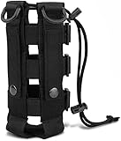 BUENTYA Porte Bouteille Molle en Nylon Réglable Porte-bidon Tactique Militaire Sac de Bouteille d'eau Molle Tactique Diamètre 7-15cm Poche Portable pour Voyage, Alpinisme, Pêche, Cyclisme(Noir)