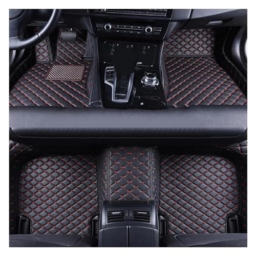 Tapis voiture sur mesure pour Opel Zafira C 5 places finition haut de gamme LHD noir et rouge