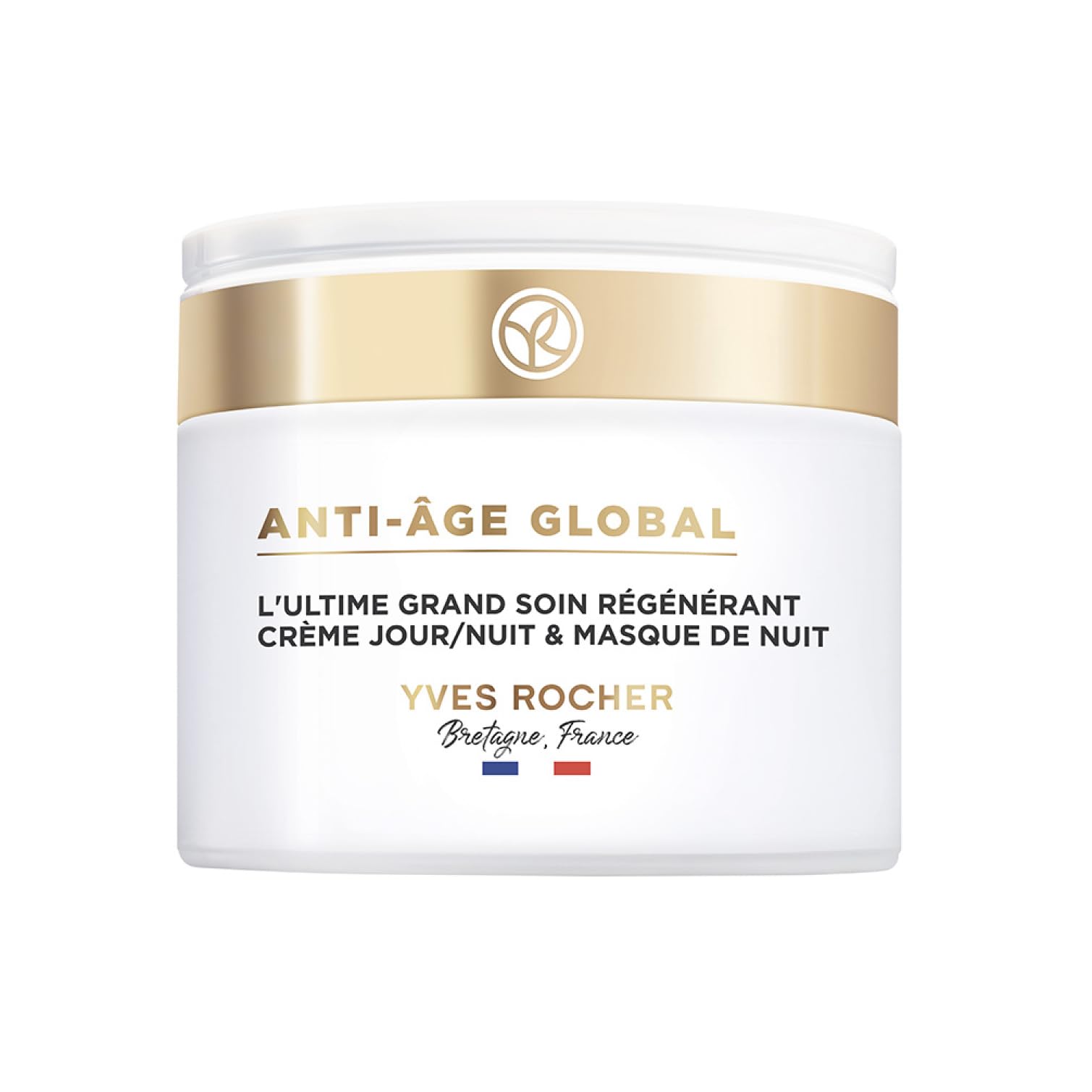 Yves Rocher ANTI-AGE GLOBAL - Intensivpflege für Gesicht - Regenerierende Tages- und Nachtcreme & Nachtmaske gegen Falten - Für einen strahlenden Teint und straffere Haut - 75 ml