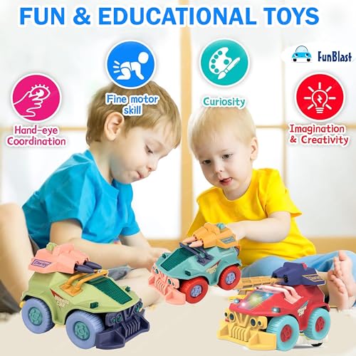 Image of FunBlast Military Armoured Vehicle Toys, Electric Missile Launcher Tank Toy with 360 Degree Rotating Universal Wheel, Flashing Lights & Sound Toys Vehicles for 3+ Year Old Kids, Boys (Random Color)