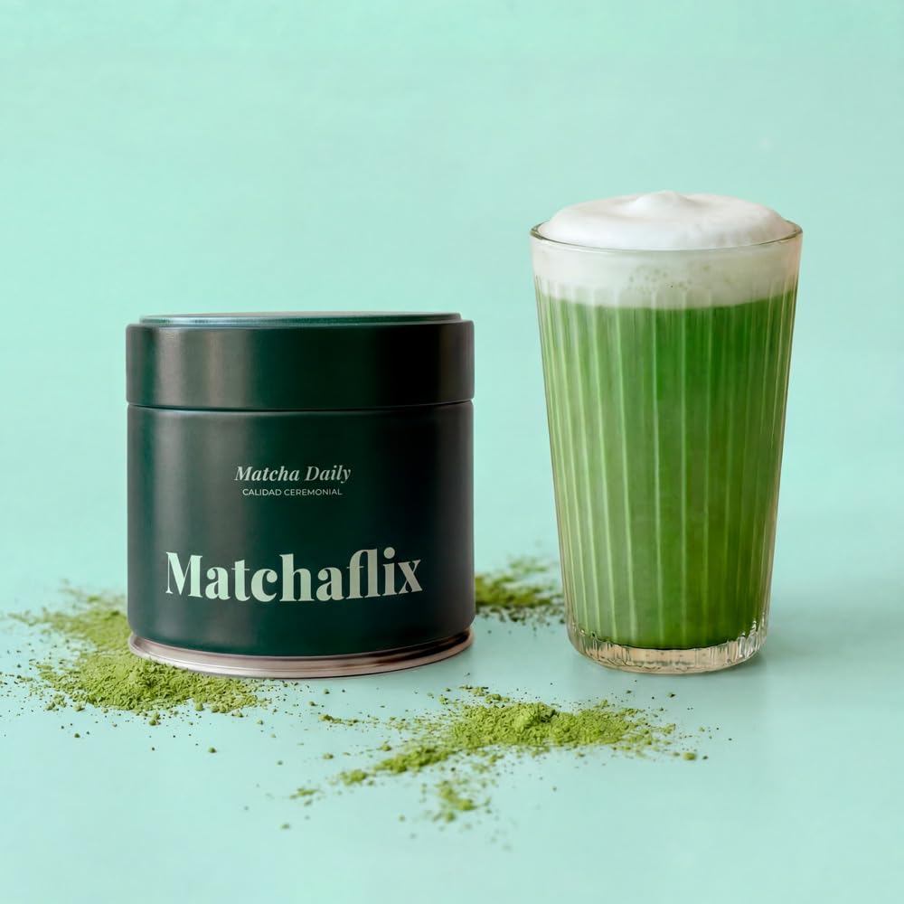 Matchaflix | Té Matcha Ceremonial 1er Grado | Té Matcha en Polvo para 3 Meses | Té Verde Matcha Japonés | Matcha Matchaflix (30 g)