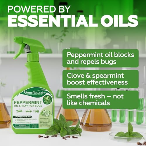 Image of Peppermint Oil Spray for Bugs- Insect Repellent & Bug Spray for Home- Kills & Repels Ants, Roaches, Spiders, Flies, Mosquitoes & More- Safe for Kids & Pets- Indoor & Outdoor Use (16oz)