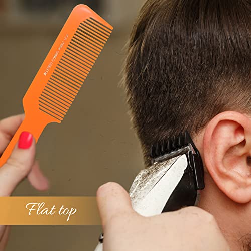 Allegro Combs 9001 Hair Combs Flat Top Clipper Blending Fading Combs Cutting Barber Flattop Thinning Hair Combs Hairstylist Flexible For Women Men Shampoo Usa 2 Pc. (Neon Orange) #TOP6