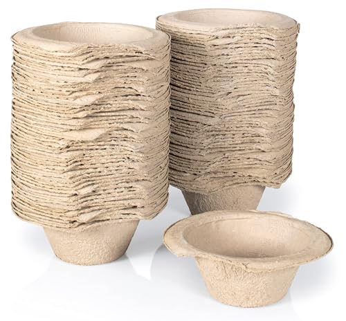50 x Easy Care Solutions | Disposable Pulp Sick Bowls with Rim | 800ml | Pack of 50