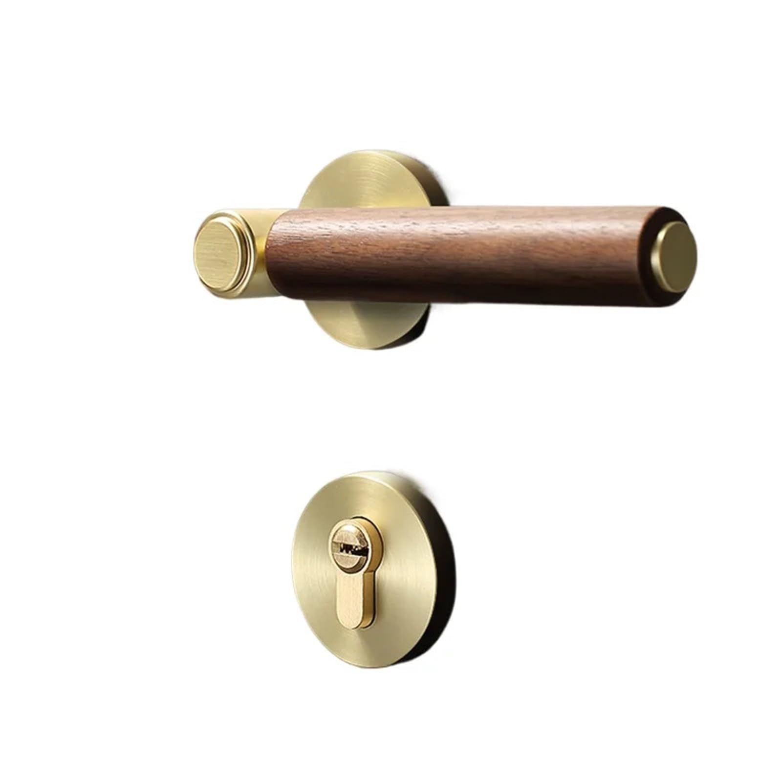Chinese Door Lock Indoor Bedroom Walnut Retro Silent Magnetic Split(E)