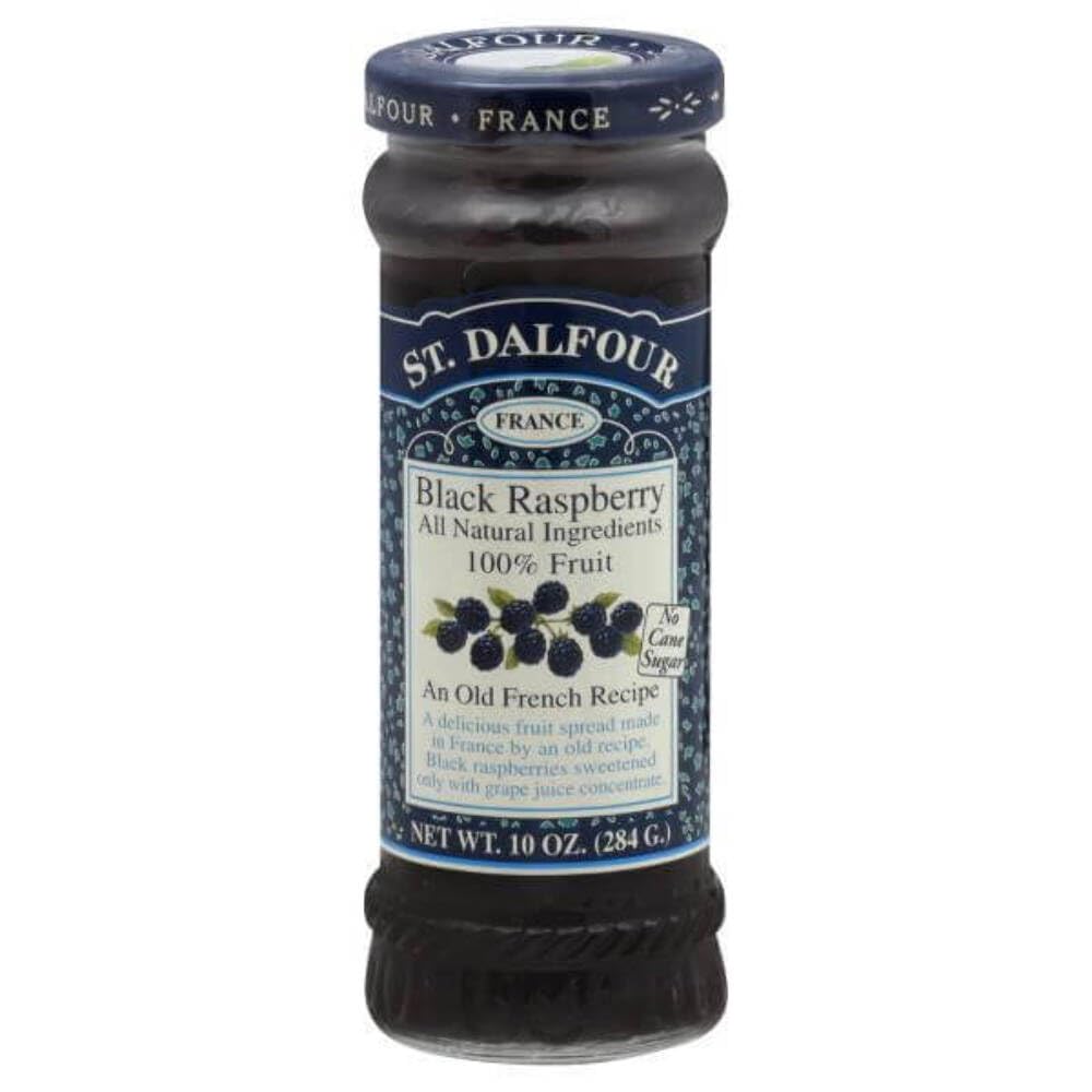 Charles Jacquin-St.Dalfour Consrv, Blk Rasp, 100% Fruit, 10-Ounce