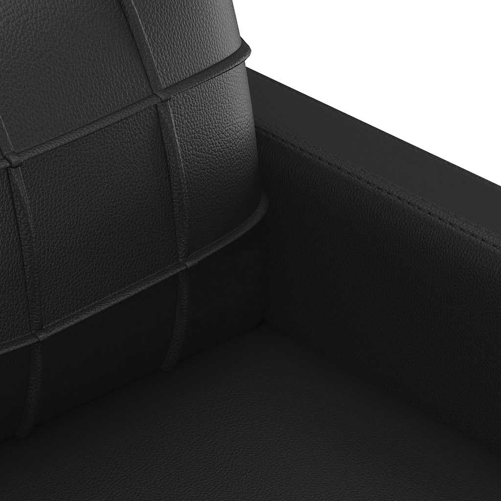 2-Seater Sofa Black Faux Leather Living Room Furniture