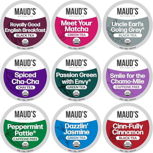 Maud's 9 Blend Organic Tea Pods Variety Pack...