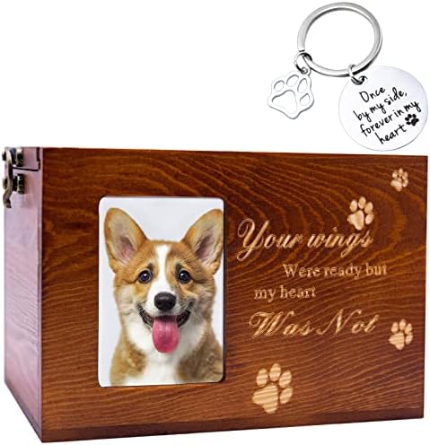 Memorial Urns for Dog or Cat Ashes,Pet Memory Bone Box Funeral Cremation Photo Frame Funerary Caskets
