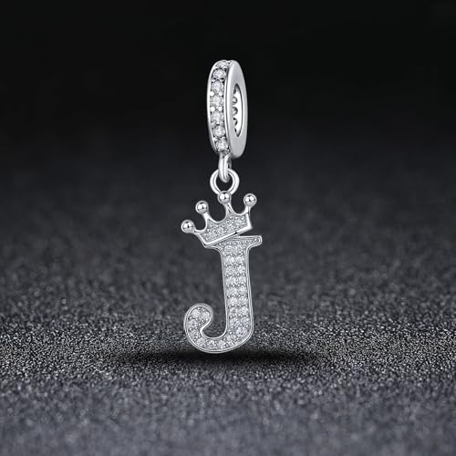Silver Letter Charm Fit for Pandora Charms Bracelet Alphabet Initial Crown Charms Beads Jewelry Gifts for Women4